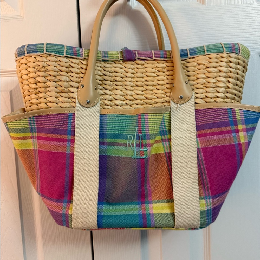 Vintage Ralph Lauren- Colorful Plaid Tote Bag
